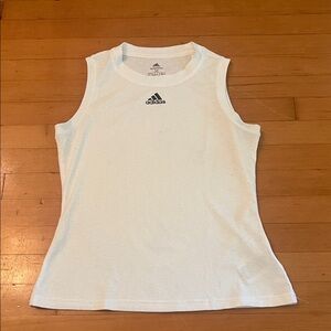 Adidas White Textured Sleeveless Shirt
